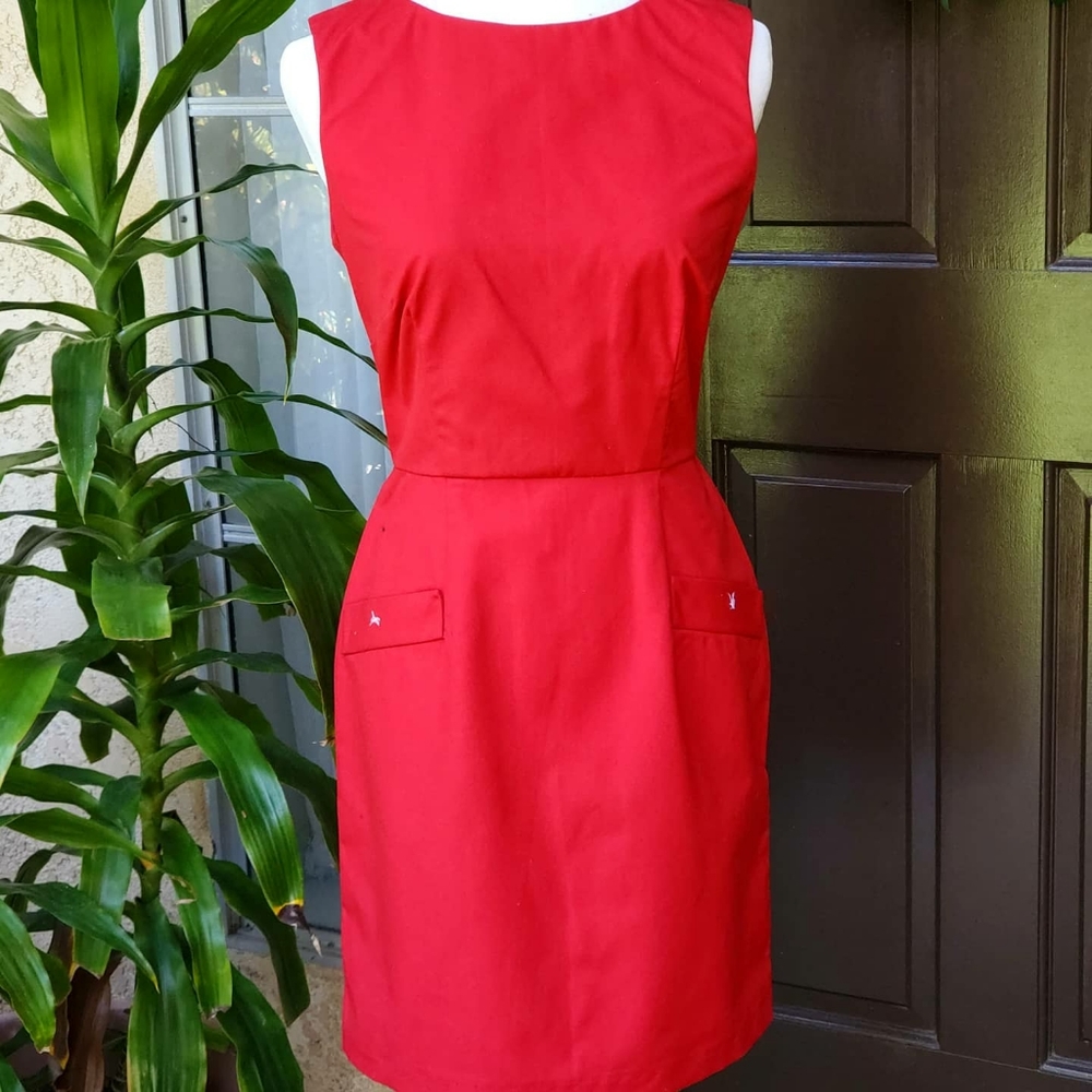 Handmade Red Pencil Skirt Dress (aprx. Size 8) - Picture 4 of 4